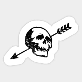 Punk Distressed Vintage Skull with Arrow Sticker